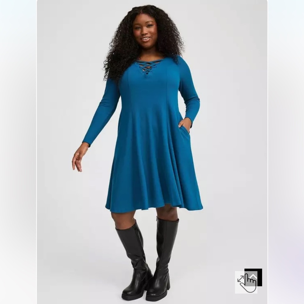 Torrid Waffle Fit & Flare Dress - Size 1